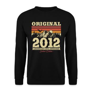 Vintage Geschenk 11/12 Jahre - Unisex Pullover - Schwarz - Vorne - Alina (178cm) & Michal (187cm)