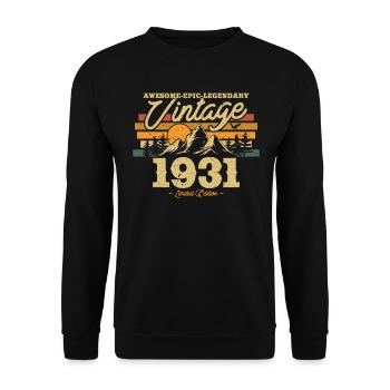 1931 Birthday Nostalgia - Unisex Sweatshirt - black - Front - Alina (178cm) & Michal (187cm)