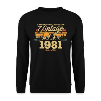 Stylish 42nd birthday in 1981 - Unisex Sweatshirt - black - Front - Alina (178cm) & Michal (187cm)
