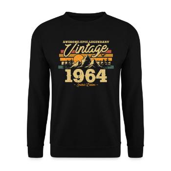 Vintage 1964 Birthday Gift - Unisex Sweatshirt - black - Front - Alina (178cm) & Michal (187cm)