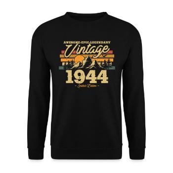 Gift 79/80 Vintage 1944 - Unisex Sweatshirt - black - Front - Alina (178cm) & Michal (187cm)