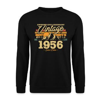 Vintage 1956 Cadeau d’anniversaire - Sweat-shirt Unisexe - noir - Devant - Alina (178cm) & Michal (187cm)