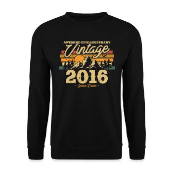 Vintage gift 2016 for 7/8 years - Unisex Sweatshirt - black - Front - Alina (178cm) & Michal (187cm)