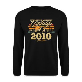 Cadeau Vintage 2010 13/14 ans - Sweat-shirt Unisexe - noir - Devant - Alina (178cm) & Michal (187cm)