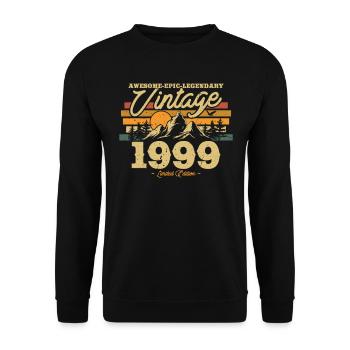 Vintage Birthday Gift 1999 - Unisex Sweatshirt - black - Front - Alina (178cm) & Michal (187cm)