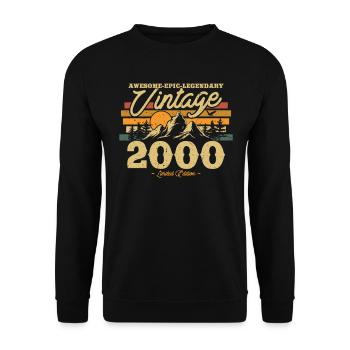Vintage Birthday Gift 2000 - Unisex Sweatshirt - black - Front - Alina (178cm) & Michal (187cm)