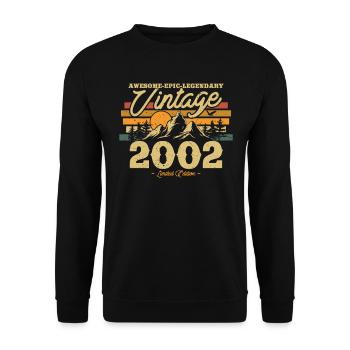 Vintage Gift 2002 Birthday - Unisex Sweatshirt - black - Front - Alina (178cm) & Michal (187cm)