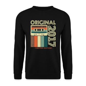 Vintage Birthday Gift - Unisex Sweatshirt - black - Front - Alina (178cm) & Michal (187cm)