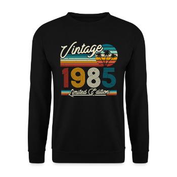 Idée cadeau Millésime 1985 - Sweat-shirt Unisexe - noir - Devant - Alina (178cm) & Michal (187cm)