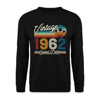 Vintage 1962 Geschenkidee - Unisex Pullover - Schwarz - Vorne - Alina (178cm) & Michal (187cm)