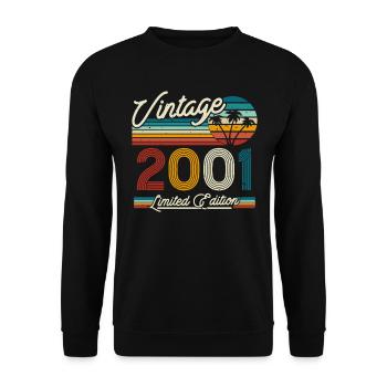 Vintage 2001 Gift - 22/23 years - Unisex Sweatshirt - black - Front - Alina (178cm) & Michal (187cm)