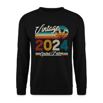 Cadeau d’anniversaire Millésime 2024 - Sweat-shirt Unisexe - noir - Devant - Alina (178cm) & Michal (187cm)