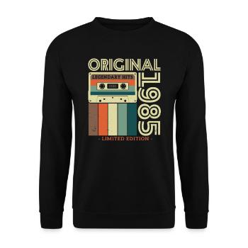 Vintage 1985 Birthday Gift - Unisex Sweatshirt - black - Front - Alina (178cm) & Michal (187cm)