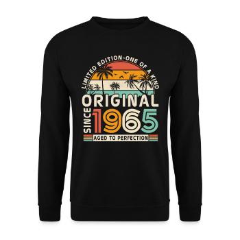 Vintage 1965 Birthday Gift - Unisex Sweatshirt - black - Front - Alina (178cm) & Michal (187cm)