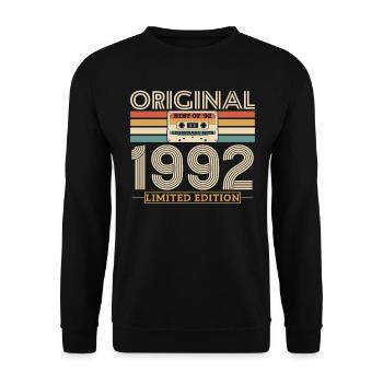 Vintage Birthday Gift 1992 - Unisex Sweatshirt - black - Front - Alina (178cm) & Michal (187cm)