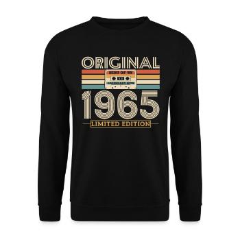 Cadeau d’anniversaire 1965 Vintage Original - Sweat-shirt Unisexe - noir - Devant - Alina (178cm) & Michal (187cm)