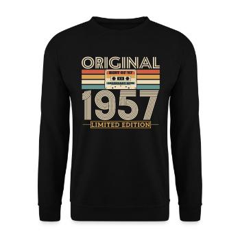 1957 Cadeau d’anniversaire Vintage - Sweat-shirt Unisexe - noir - Devant - Alina (178cm) & Michal (187cm)