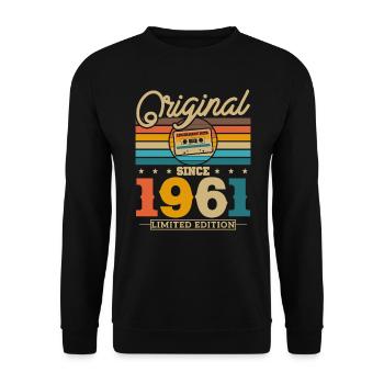 Vintage Birthday Gift 1961 62/63 years - Unisex Sweatshirt - black - Front - Alina (178cm) & Michal (187cm)