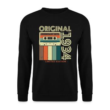 Vintage Birthday Gift 1934 - Unisex Sweatshirt - black - Front - Alina (178cm) & Michal (187cm)
