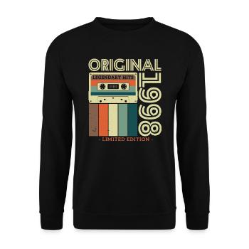 Nostalgie 1998 Jahrgang - Unisex Pullover - Schwarz - Vorne - Alina (178cm) & Michal (187cm)