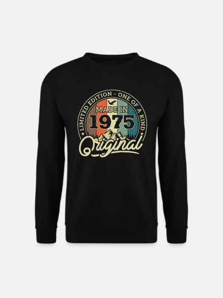 1975 Birthday Calendar - Unisex Sweatshirt - black