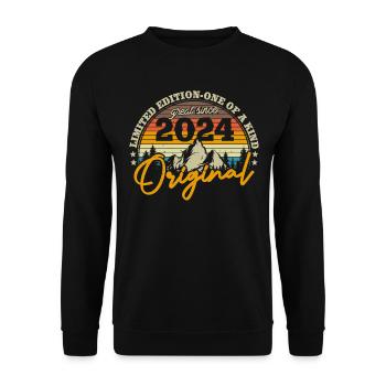 Retro Birthday Joy 2024 - Unisex Sweatshirt - black - Front - Alina (178cm) & Michal (187cm)