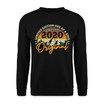 Retro Geburtstagskalender 2020 - Unisex Pullover - Schwarz - Vorne - Alina (178cm) & Michal (187cm)
