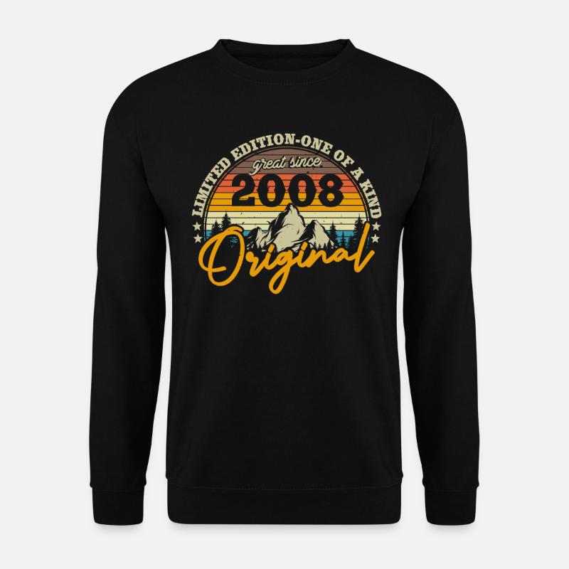 Cadeau d’anniversaire rétro 2008 - Sweat-shirt Unisexe - noir