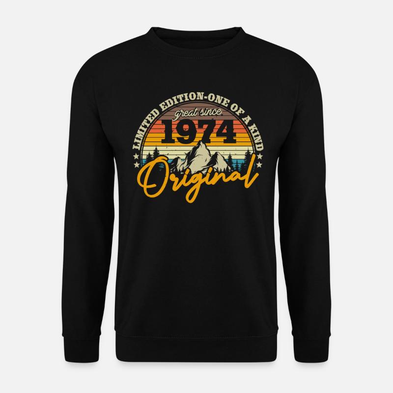 Retro Geburtstagsgeschenk '74 - 49/50 Jahre - Unisex Pullover - Schwarz