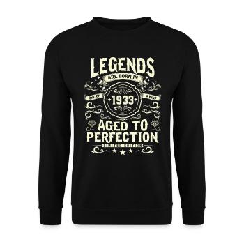 Born in 1933 - Vintage Legend - Unisex Sweatshirt - black - Front - Alina (178cm) & Michal (187cm)