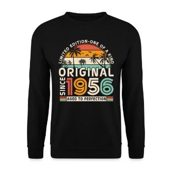 Legendary 1956 Birth Year Shirt - Unisex Sweatshirt - black - Front - Alina (178cm) & Michal (187cm)