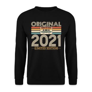 Retro Geschenk 2021 - Unisex Pullover - Schwarz - Vorne - Alina (178cm) & Michal (187cm)