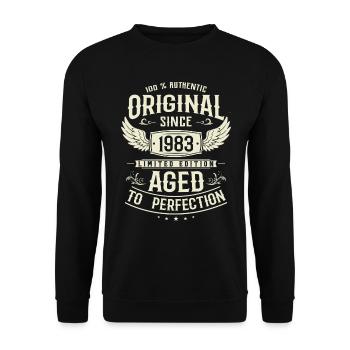Cadeau vintage légendaire 1983 - Sweat-shirt Unisexe - noir - Devant - Alina (178cm) & Michal (187cm)