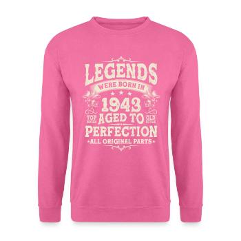 1943 Geburtstagslegende - Unisex Pullover - Pink - Vorne