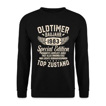 Retro Schatz von '83 - Unisex Pullover - Schwarz - Vorne - Alina (178cm) & Michal (187cm)