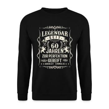 Vintage Legenden 60. Geburtstag - Unisex Pullover - Schwarz - Vorne - Alina (178cm) & Michal (187cm)