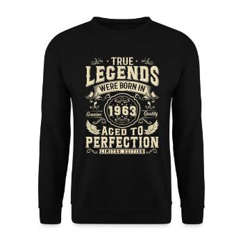 Légendes de 63 : 60 ans - Sweat-shirt Unisexe - noir - Devant - Alina (178cm) & Michal (187cm)