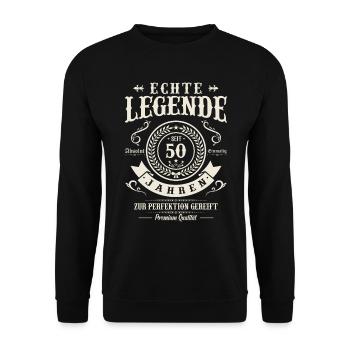 50 Jahre Perfektion - Unisex Pullover - Schwarz - Vorne - Alina (178cm) & Michal (187cm)