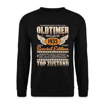 1933 Geboren & Legendar - Unisex Pullover - Schwarz - Vorne - Alina (178cm) & Michal (187cm)
