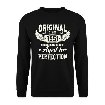 Vintage 1951 Cadeau d’anniversaire - Sweat-shirt Unisexe - noir - Devant - Alina (178cm) & Michal (187cm)