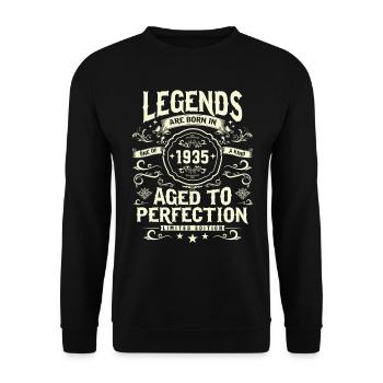 Legendärer 1935er Geburtstag - Unisex Pullover - Schwarz - Vorne - Alina (178cm) & Michal (187cm)