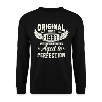 Année légendaire de naissance '91 - Sweat-shirt Unisexe - noir - Devant - Alina (178cm) & Michal (187cm)