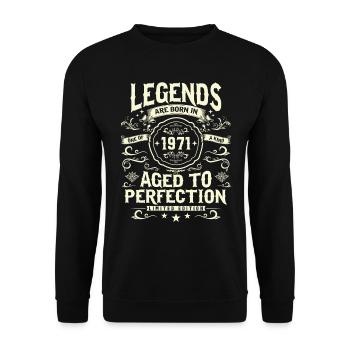 Legendary 1971 Birthday Present - Unisex Sweatshirt - black - Front - Alina (178cm) & Michal (187cm)