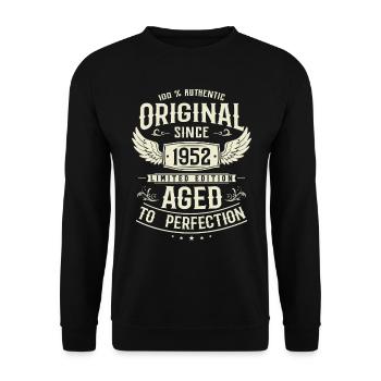 Cadeau nostalgique : anniversaire de 1952 - Sweat-shirt Unisexe - noir - Devant - Alina (178cm) & Michal (187cm)