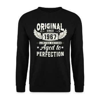 Vintage 1967 Geschenkidee - Unisex Pullover - Schwarz - Vorne - Alina (178cm) & Michal (187cm)