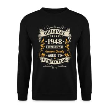 Vintage 1948 Gift Idea - Unisex Sweatshirt - black - Front - Alina (178cm) & Michal (187cm)