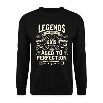 Vintage 2015 Birthday Gift - Unisex Sweatshirt - black - Front - Alina (178cm) & Michal (187cm)