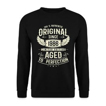 Vintage 1986 Birthday Surprise - Unisex Sweatshirt - black - Front - Alina (178cm) & Michal (187cm)