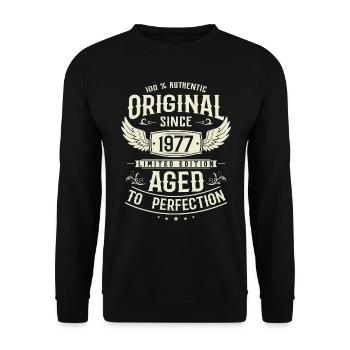 Vintage 1977 Birthday Surprise - Unisex Sweatshirt - black - Front - Alina (178cm) & Michal (187cm)