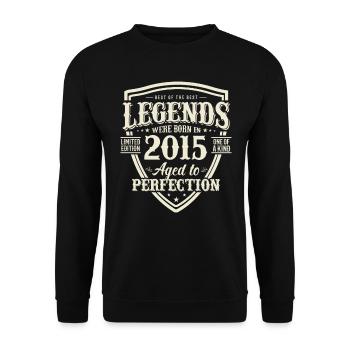 Vintage 2015 Birthday Gift - Unisex Sweatshirt - black - Front - Alina (178cm) & Michal (187cm)
